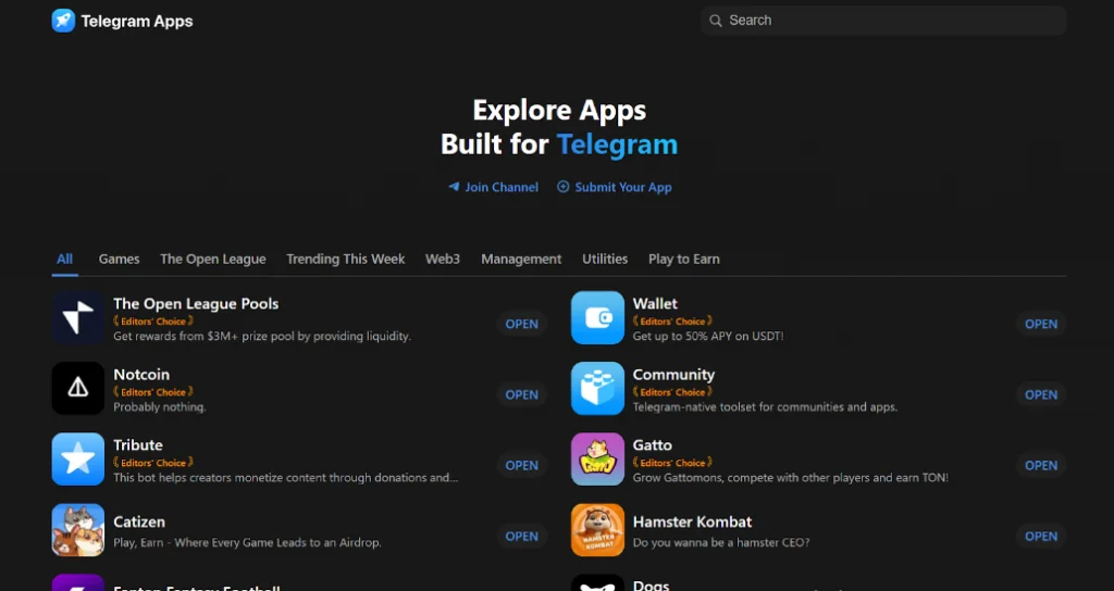 Всё о Telegram Apps Center